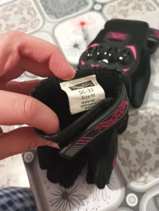 Guantes Moto Negro y Rosa v