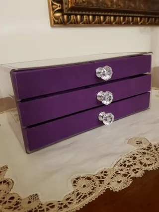 Portagioie viola con cristalli