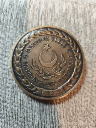 Moneda Conmemorativa Terremoto Turquía 1999 Bronce