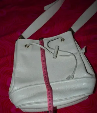Borsa vera pelle beige secchiello