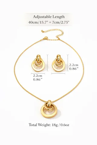 Conjunto Collar y Pendientes Aro Dorado