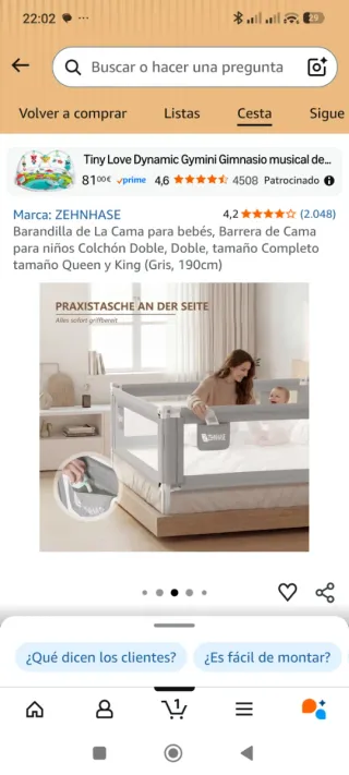 Barandilla de Cama Bebé Zehnhase 1,90