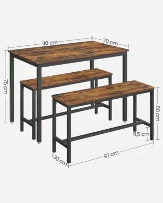 NUEVO! Conjunto Mesa Comedor con 2 Bancos