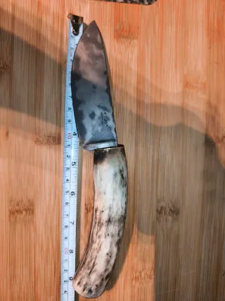 Herramienta de corte acero damasco y asta,