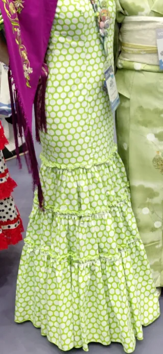 Vestido Flamenca Verde Lunares