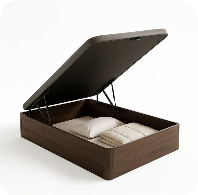 Canapè ribaltabile in legno e tessuto