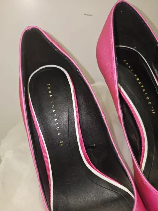 Zapatos tacón Zara rosa talla 39 sin estrenar