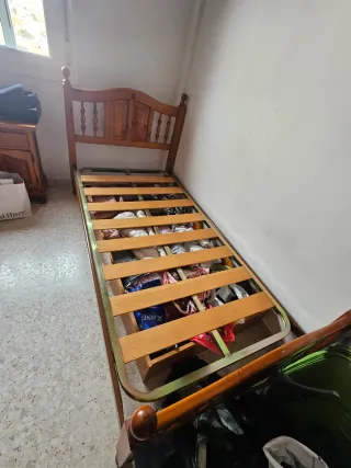 Cama individual de madera 90cm