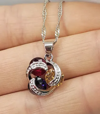 Collana Argento S925 Pietre Multicolor