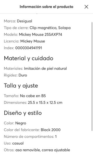 Bolso Desigual Mickey Negro