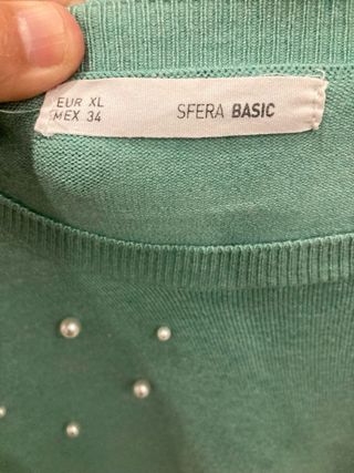 Jersey verde con perlas
