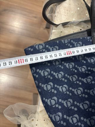 Bolso Desigual azul y gris con estampado