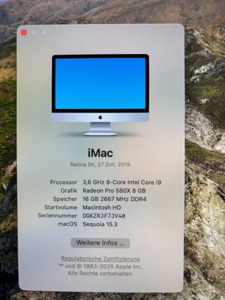 iMac 27 (2019) i9 3.6GHz