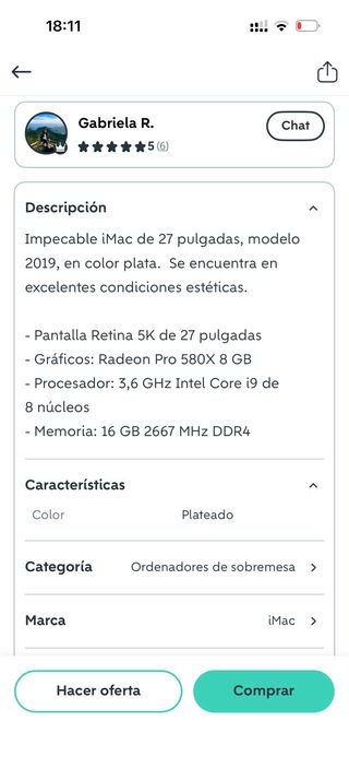 iMac 27 (2019) i9 3.6GHz
