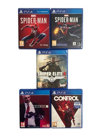 Pack 4 Juegos PS4: Spider-Man, Sniper 4, Hitman 2