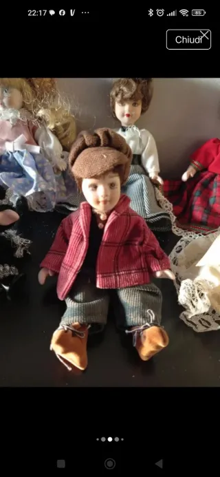 Set 6 bambole porcellana vintage