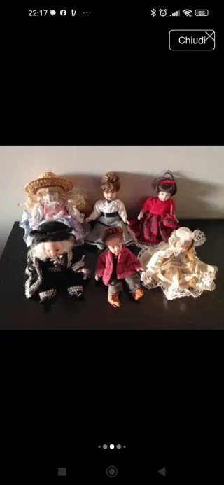 Set 6 bambole porcellana vintage