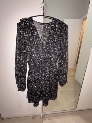 Vestido Zara lunares negro y blanco