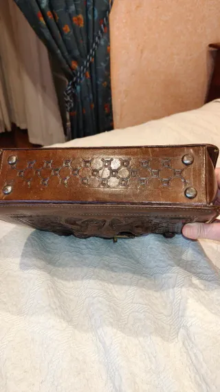 Bolso vintage piel repujada mexicano