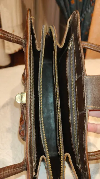 Bolso vintage piel repujada mexicano