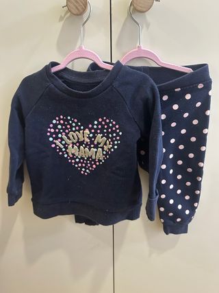 Conjunto chándal bebé niña corazón