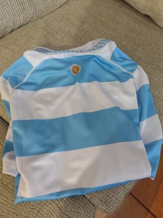 Camiseta talla XL azul y blanco