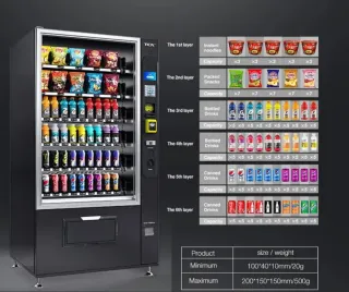 Máquina expendedora de bebidas y snacks