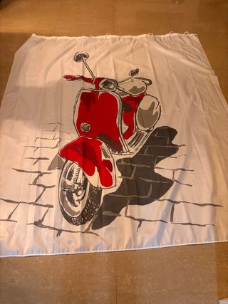 Cortina de ducha a juego con toallero y portarollo