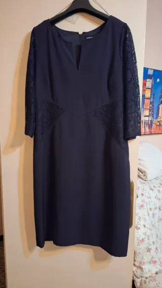 Vestido Negro Adrianna Papell Encaje