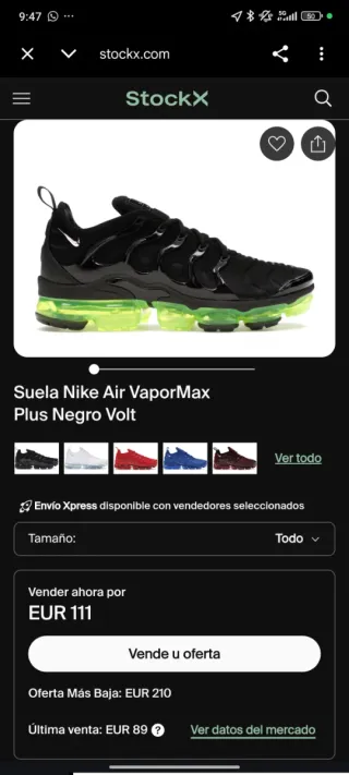 Nike Air VaporMax Plus Negro Volt