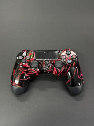 Mando PS4 Personalizado Negro y Rojo