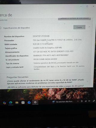 portátil lenovo thinkpad X13 CARBON i5 11th