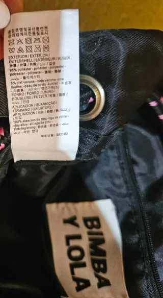 Mochila BIMBA Y LOLA negra con detalles rosa