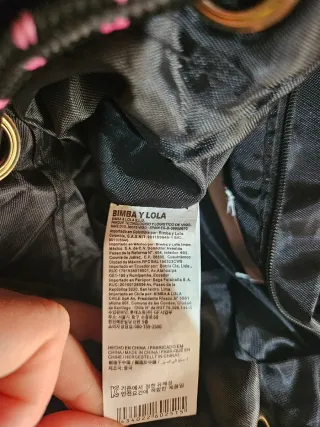 Mochila BIMBA Y LOLA negra con detalles rosa