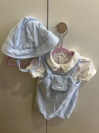 Ranita bebé azul con ositos