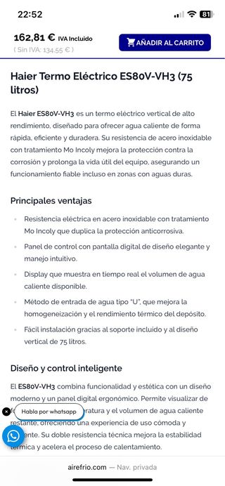 Termo Eléctrico Blanco