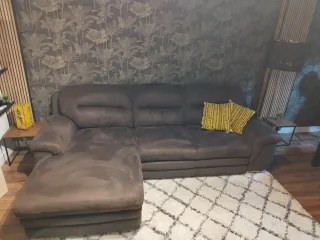 Sofá Cama Chaise Longue Marrón Oscuro