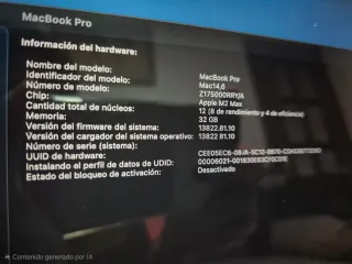 MacBook Pro M2 Max 32GB 1TB 56 ciclos