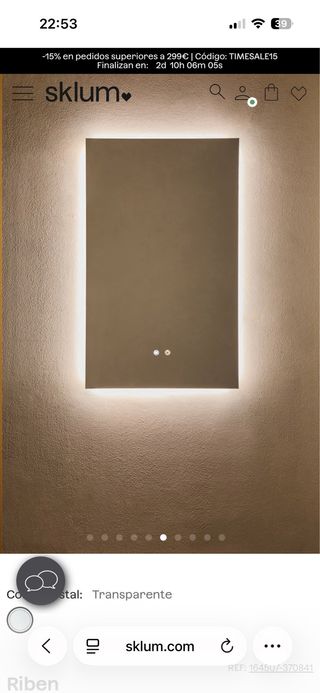 Espejo Rectangular Baño 55x90 cm