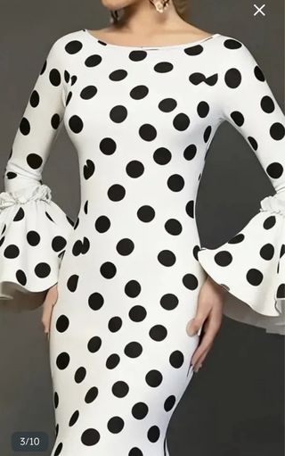 Vestido Flamenca Lunares Blanco y Negro a estrenar