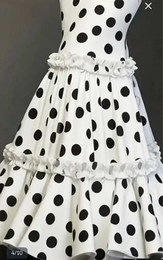 Vestido Flamenca Lunares Blanco y Negro a estrenar