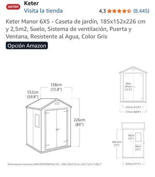 Caseta Jardín Keter Manor 6X5
