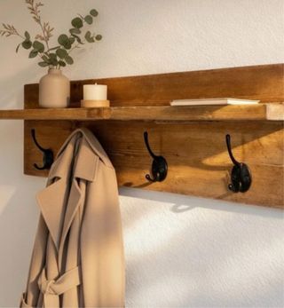 Perchero madera maciza natural