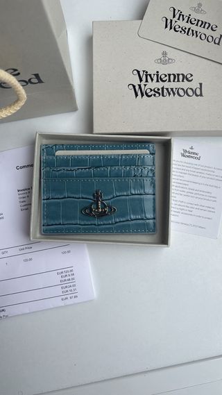 Vivienne Westwood Tarjetero Azul Cocodrilo