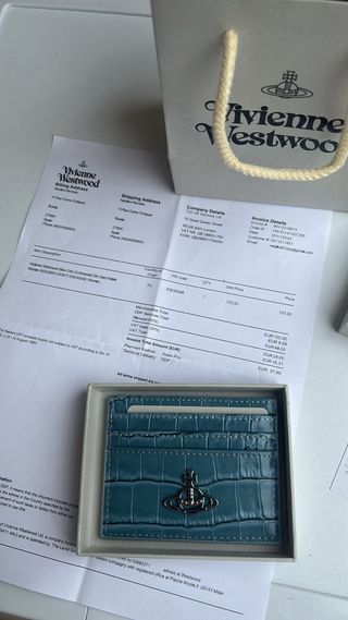 Vivienne Westwood Tarjetero Azul Cocodrilo