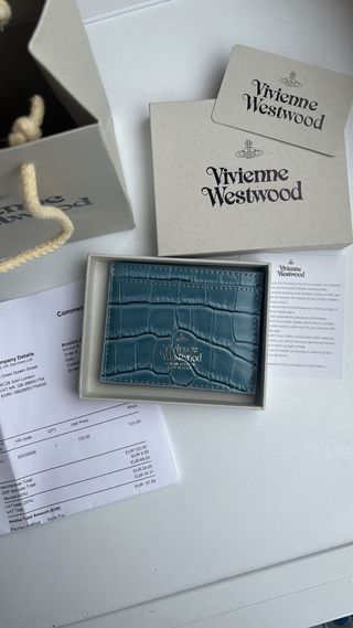 Vivienne Westwood Tarjetero Azul Cocodrilo