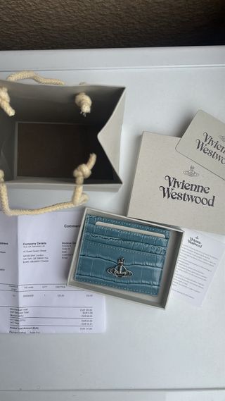 Vivienne Westwood Tarjetero Azul Cocodrilo