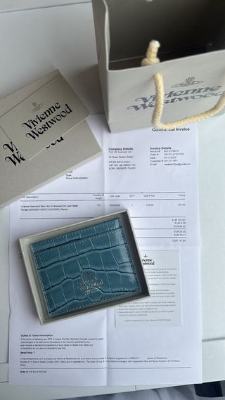 Vivienne Westwood Tarjetero Azul Cocodrilo