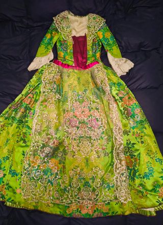 Traje Fallera Talla 34 Manteletas Verde