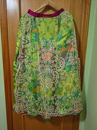 Traje Fallera Talla 34 Manteletas Verde